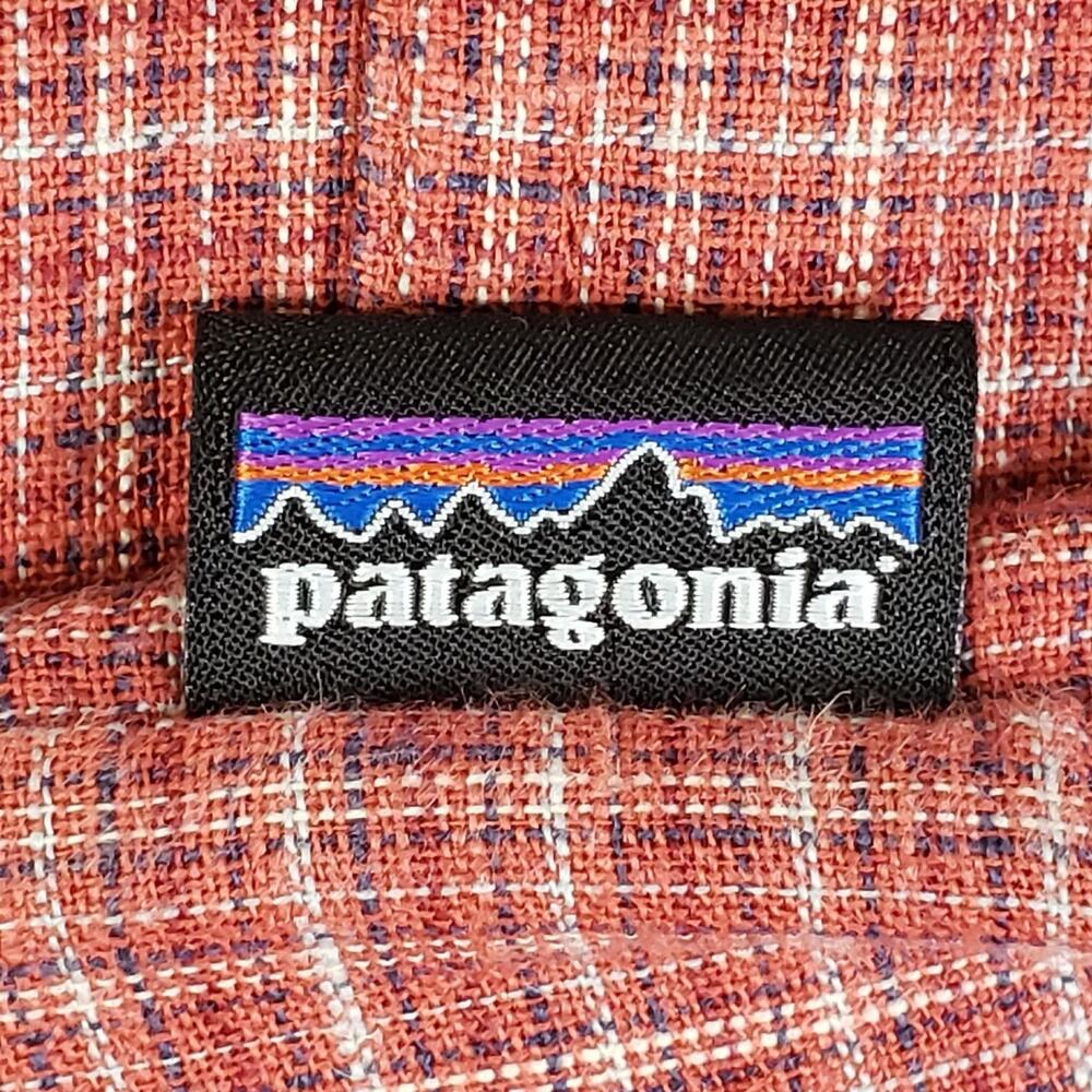 Patagonia Shirt Mens Size Medium Red Plaid Short Sleeve Button Up Hemp - Picture 8 of 12